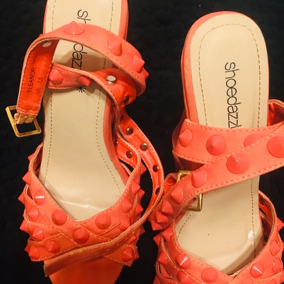 Coral Spiked Wedges ( or Orange, if you prefer ) - Picture 6 of 7